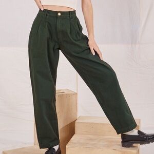 Big Bud Press Heavyweight Pleated Trousers in Swamp Green Size Unisex Large